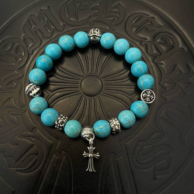 New counter quality Chrome Hearts classic retro multi-element turquoise bracele