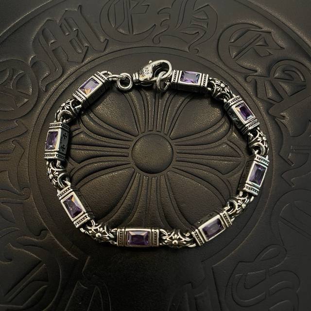 New counter quality Chrome Hearts Chrome Hearts multi-element purple diamond cr