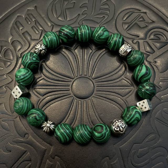 New counter quality Chrome Hearts classic retro multi-element malachite bracele