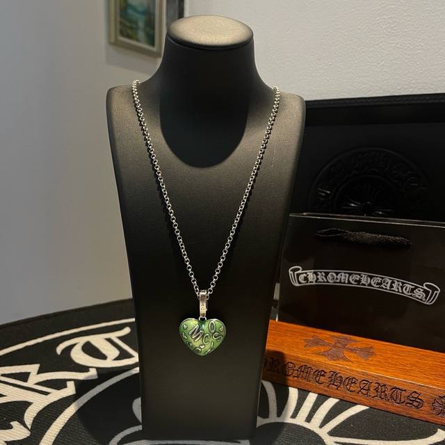 New counter quality Chrome Hearts Chrome Hearts classic retro necklace green he