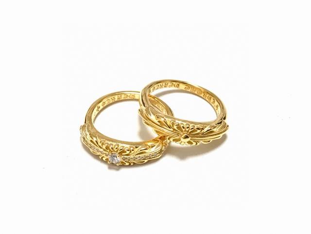 New counter quality Chrome Hearts classic gold diamond ring, classic retro conc