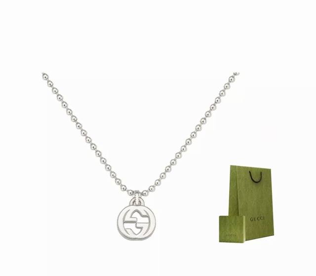 Gucci Interlocking Small round bead double G necklace DDD