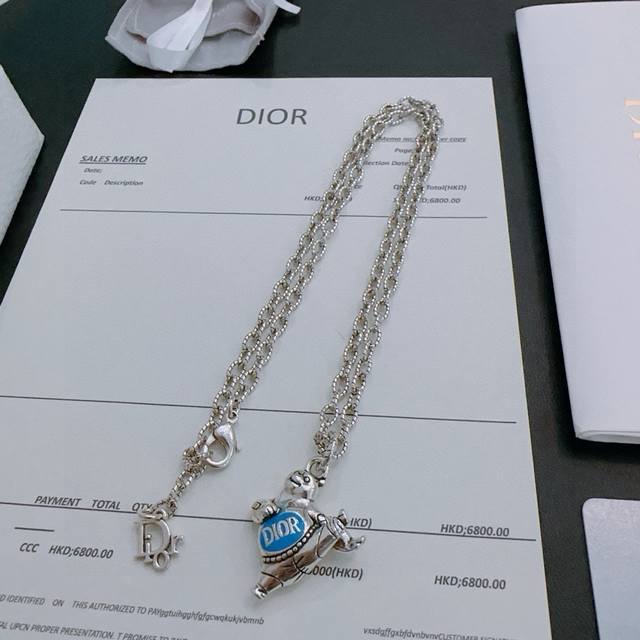 Dior new Dior necklace original goods counter new model open mold retro fashion