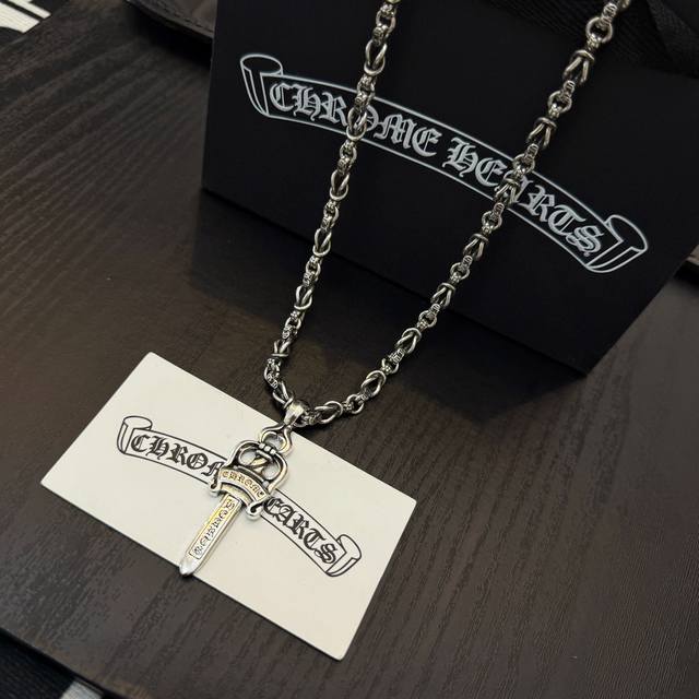 New counter quality Chrome Hearts classic retro multi-element necklace sword pe