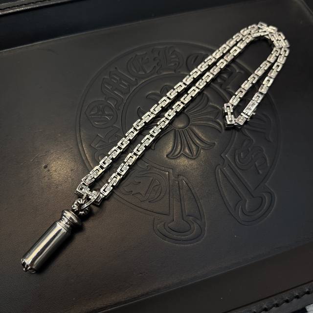 New counter quality Chrome Hearts classic retro cross thick necklace cylindrica