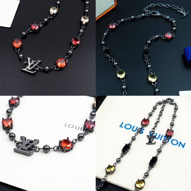 Donkey gun color diamond letter necklace DDD