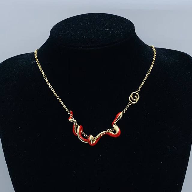G Home Classic Necklace Double G Letter Retro Necklace Female Brass 2025 New Nec