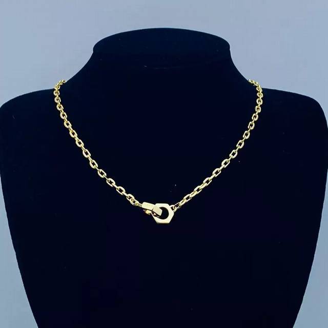 G Home Classic Necklace Double G Letter Retro Necklace Female Brass 2025 New Nec