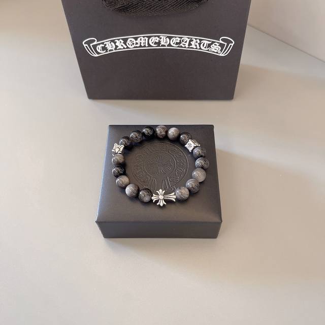 Couple's bracelet Chrome Heart natural silver beads bracelet Chrome Heart is a