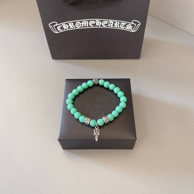 Couple bracelet Chrome Heart natural silver beads bracelet Chrome Heart is a br