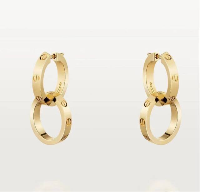 Kajia new version screw earrings double ring earrings Love series earrings the m