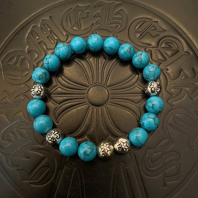 New counter quality Chrome Hearts classic retro multi-element blue turquoise br