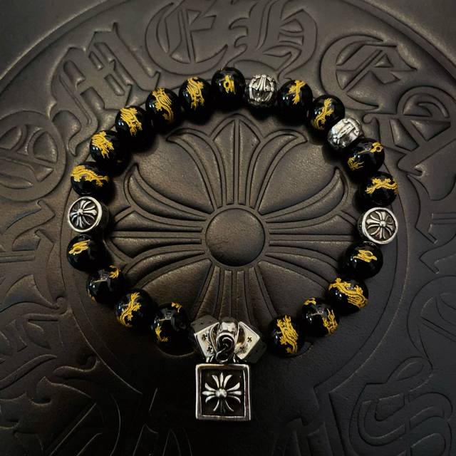 New counter quality Chrome Hearts classic retro multi-element bracelet, concave