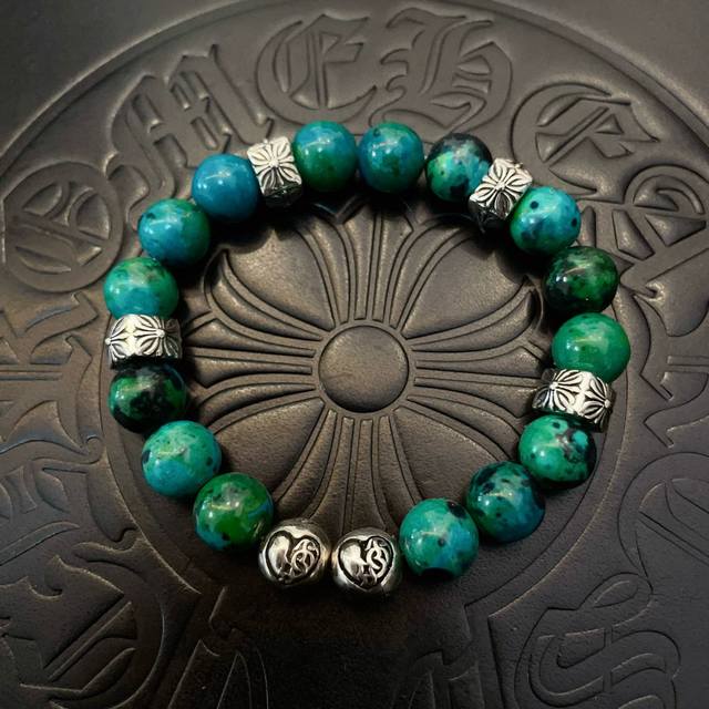 New counter quality Chrome Hearts classic retro multi-element bracelet, concave