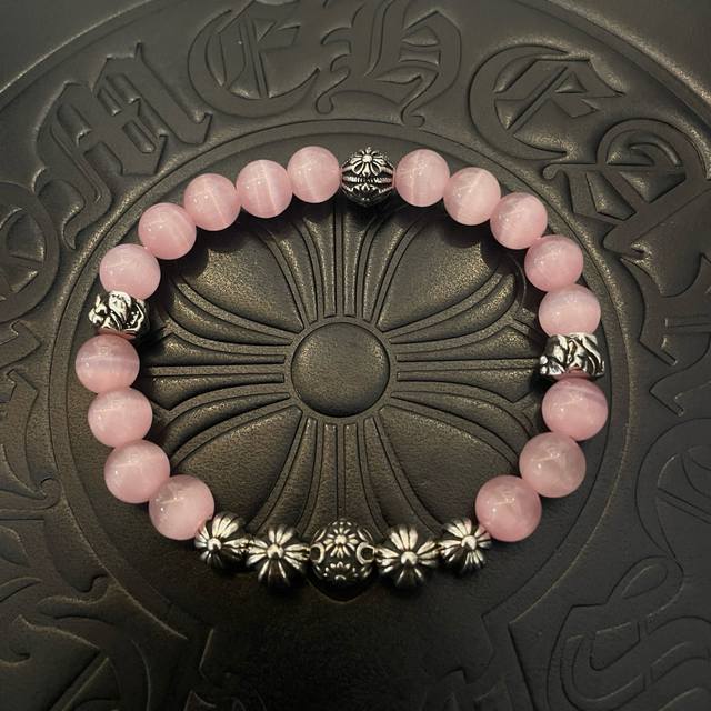 New counter quality Chrome Hearts classic retro multi-element pink cat's eye br
