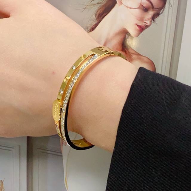 Cartier Cartier official website latest release hot half full diamond bracelet i