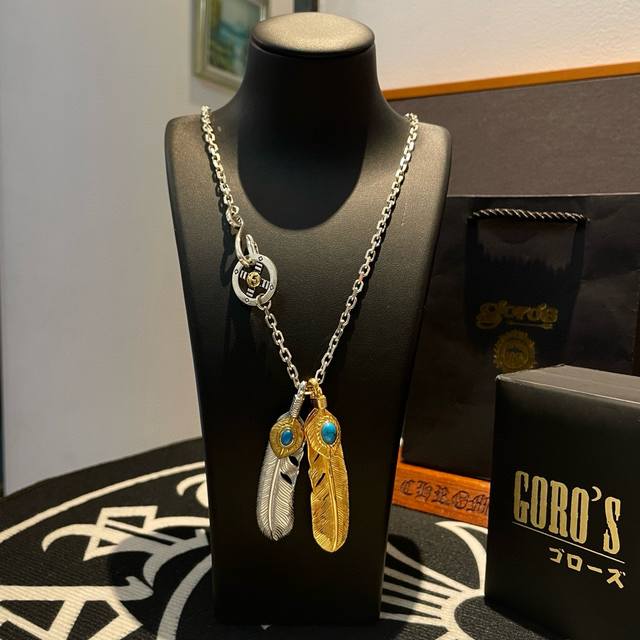 New product on the shelves Goro'S Takahashi Goro turquoise feather pendant, Tak