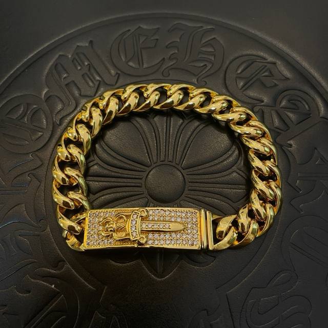 Counter quality Chrome Hearts Chrome Hearts gold classic twisted smooth sword f