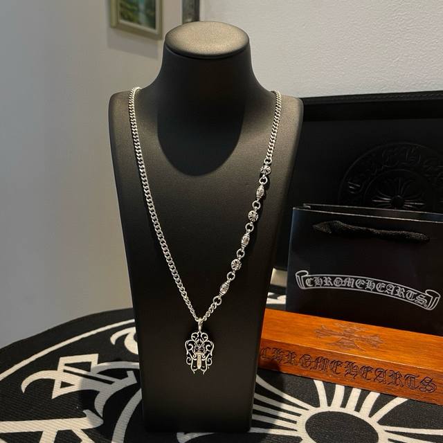 New counter quality Chrome Hearts Chrome Hearts classic retro side necklace vin