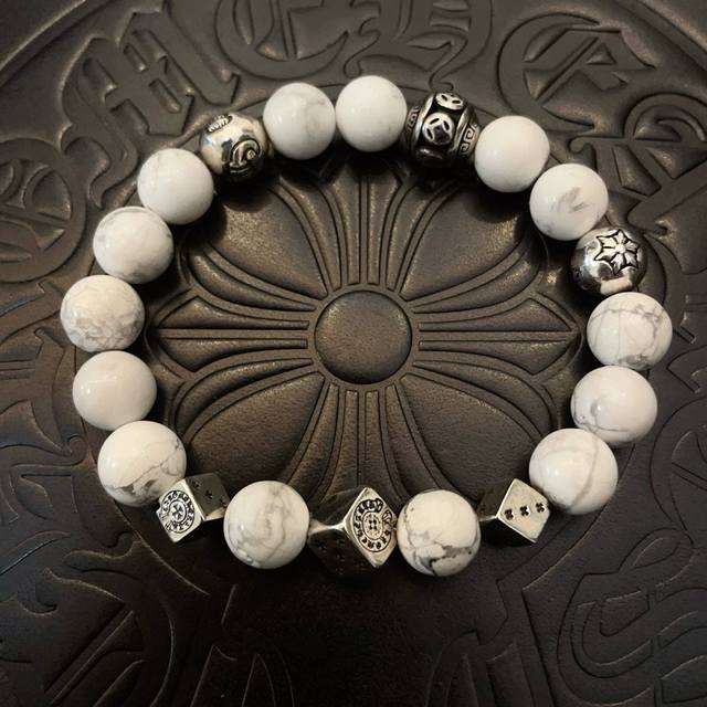 New counter quality Chrome Hearts classic retro multi-element white turquoise b