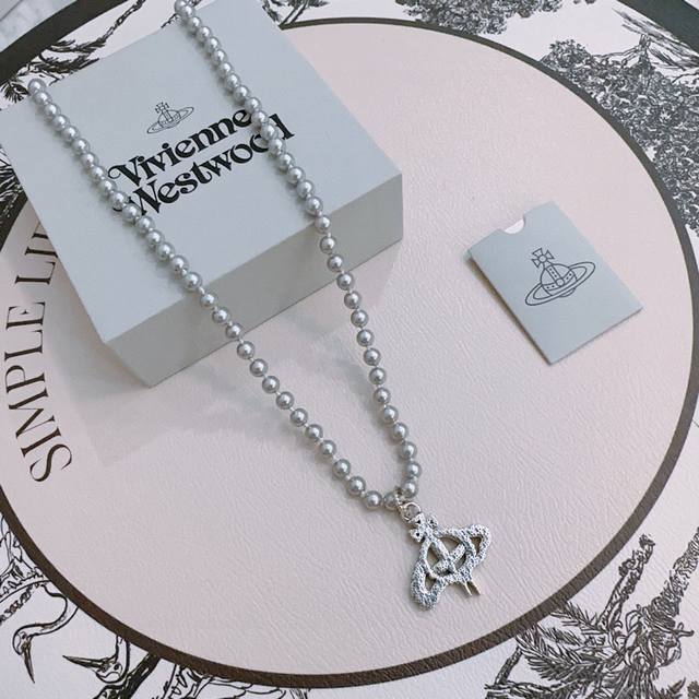 High quality classic big Saturn necklace for men and women, 60cm Necklace Vivie