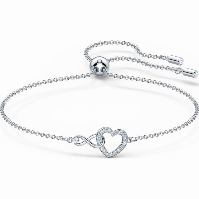 Swarovski rhodium-plated bracelet is your best choice to express eternal love.