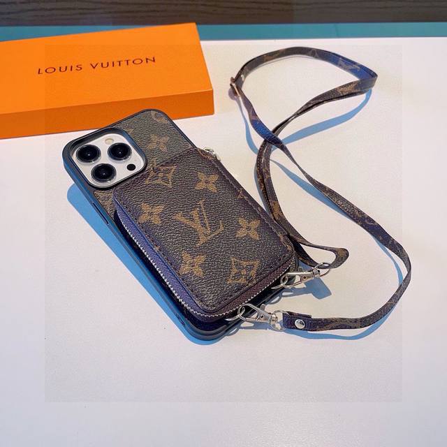 Lv old flower crossbody multi-function card holder mobile phone case, coin purse