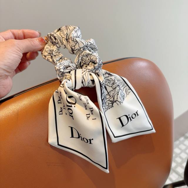 with packaging Dior Dior letter ribbon ponytail hair ring butterfly colon ring,