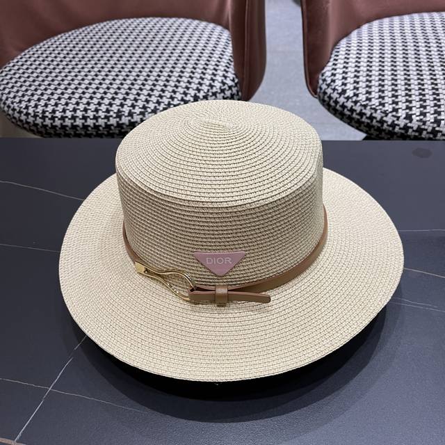 Dior new straw hat, high-end customization, celebrity style, summer sun protecti