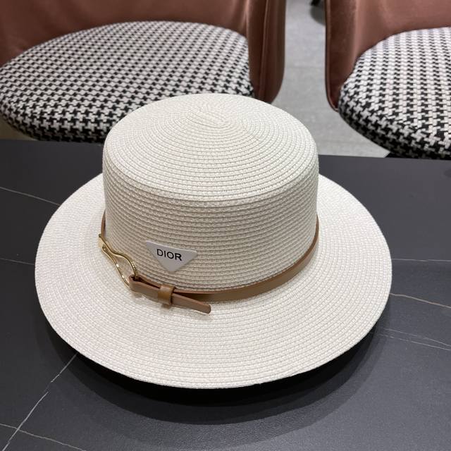 Dior new straw hat, high-end customization, celebrity style, summer sun protecti