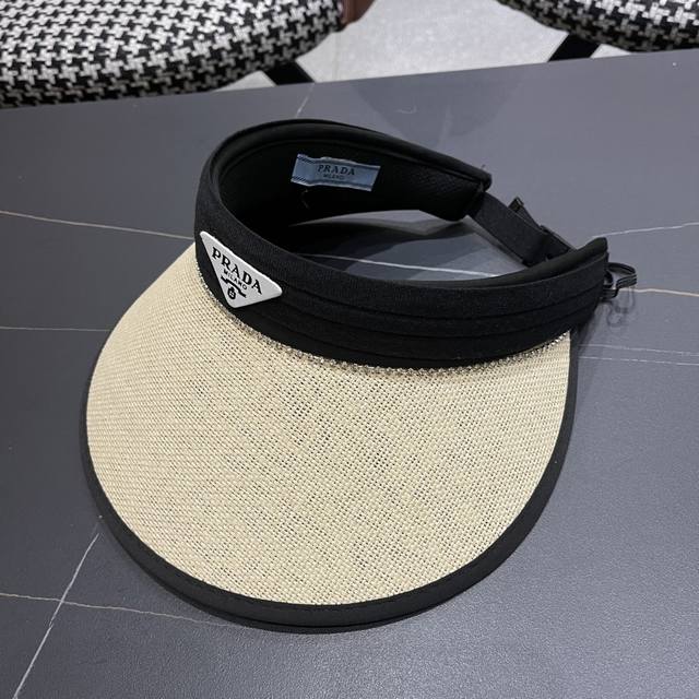 Prada new hollow hat, this summer's hot fabric, light, comfortable and high qual