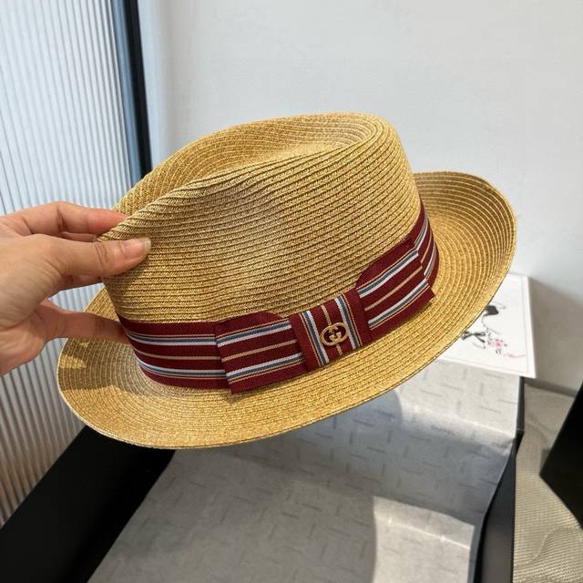 Gucci new flat top hat, sun hat, head circumference 57cm