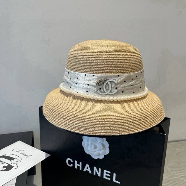 Chanel new hat, original small basin hat, straw hat, head circumference 57cm