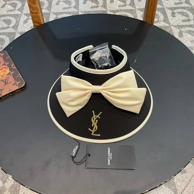 Ysl Saint Laurent summer new style big bow new Chinese style large brim hat ~ li