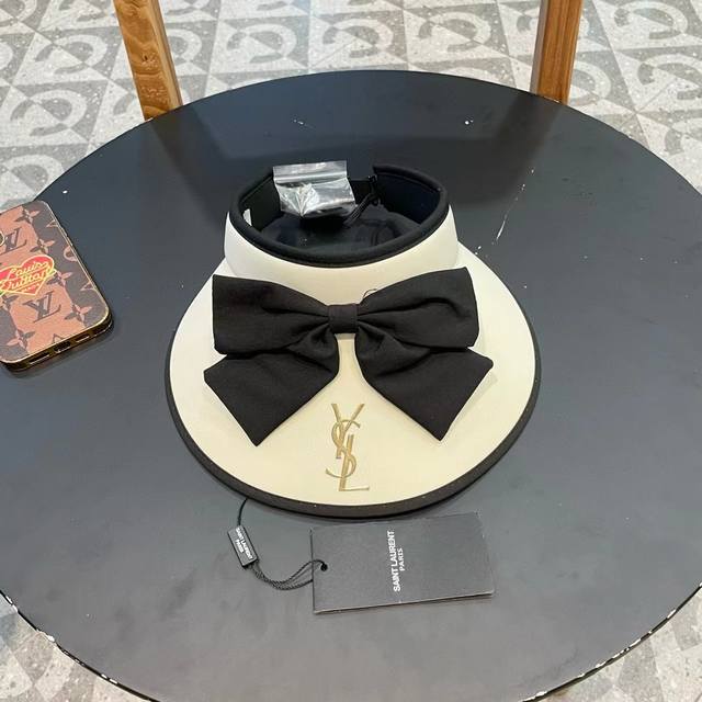 Ysl Saint Laurent summer new style big bow new Chinese style large brim hat ~ li