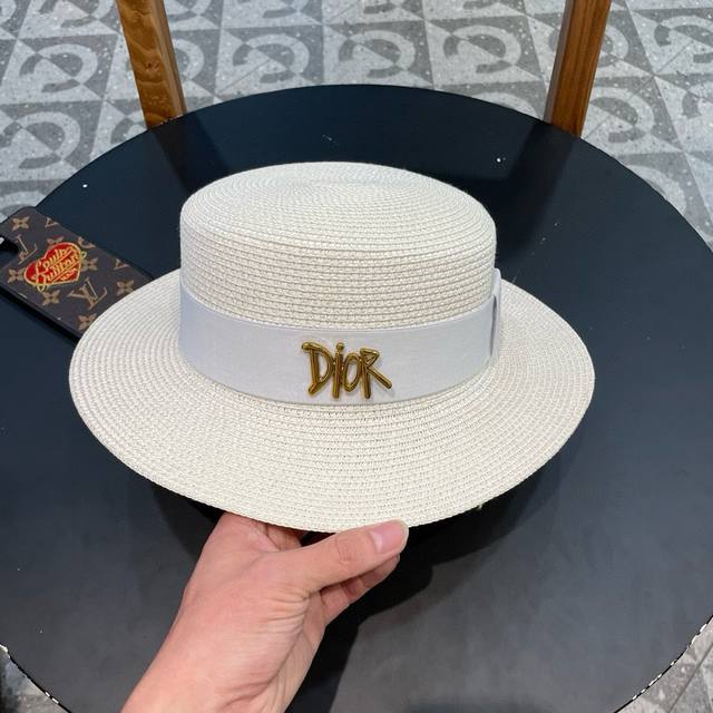 Dior 2025 new big brand basin hat straw hat first choice for the beach in summer
