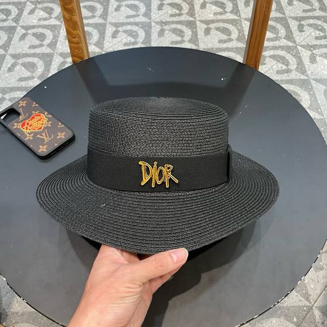 Dior 2025 new big brand basin hat straw hat first choice for the beach in summer