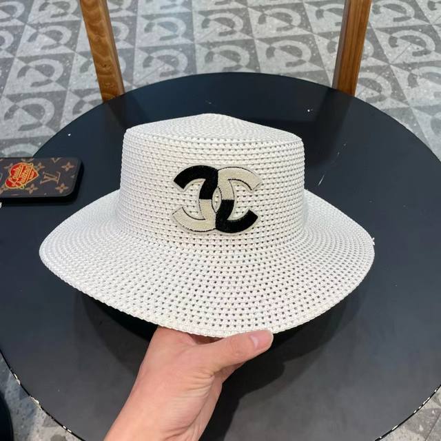 Chanel Chanel new big brand small Chanel style basin hat straw hat first choice