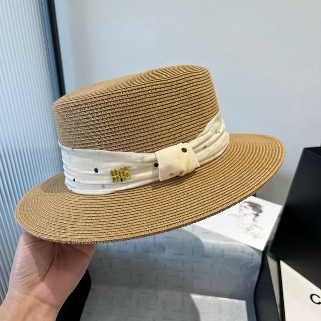 Miumiu new flat top sun hat, sun hat, head circumference 57cm