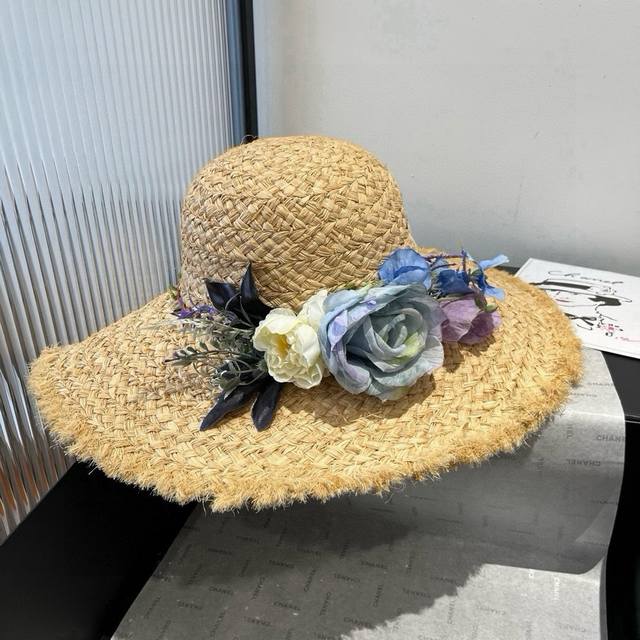 Miumiu Miu Miu Raffia straw hat, a must-have for travel, head circumference 57cm