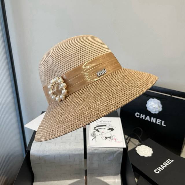 Muumiu new style bucket hat, color matching hat, Taiwan PP straw fabric, head ci
