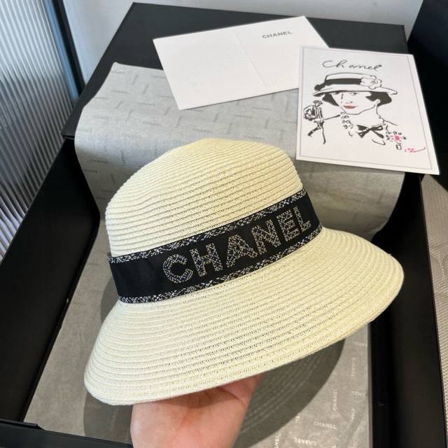 Chanel new straw hat, ladylike sun hat, head circumference 57cm