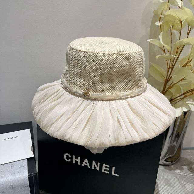 Chanel new lantern hat, sun hat, foldable, head circumference 57cm