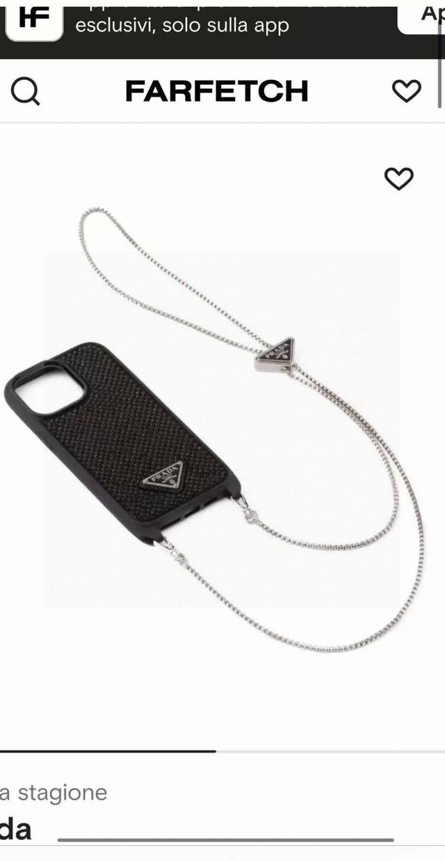 with triangle logo chain Prada official website synchronized Prada mobile phone