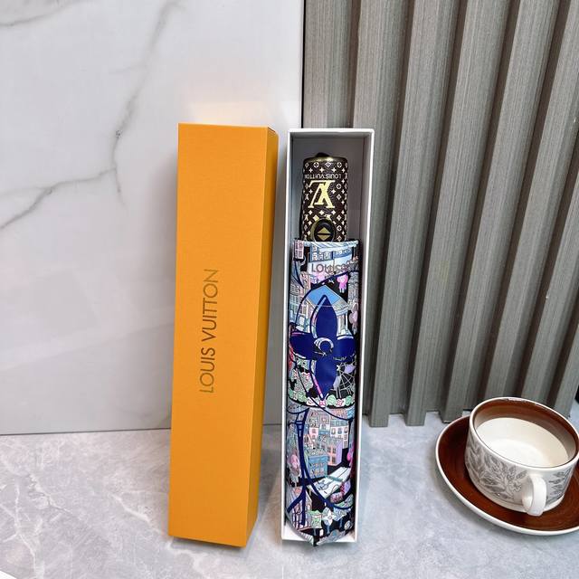Lv Louis Vuitton Tri-Fold Sunscreen Umbrella 2570 New Summer Fully Automatic Fol