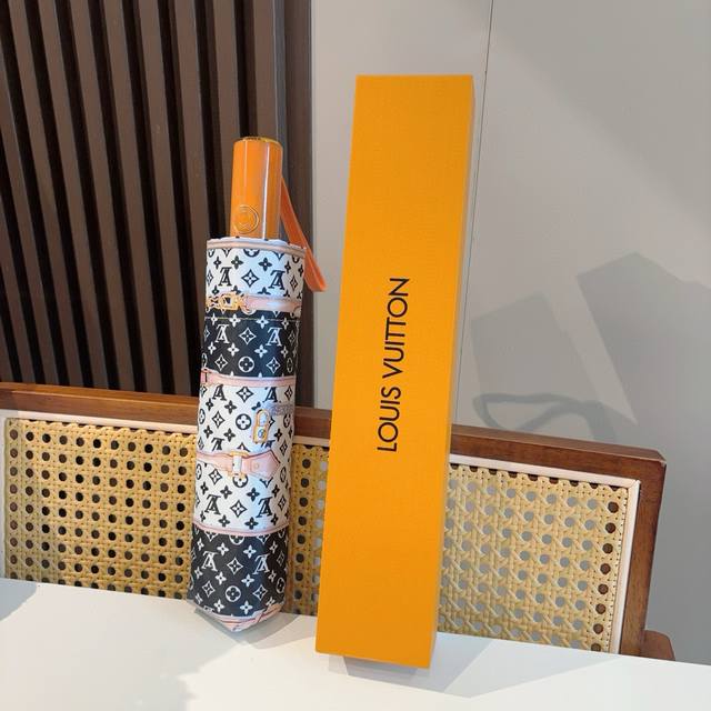 Louis Vuitton tri-fold automatic folding umbrella with new coating technology an