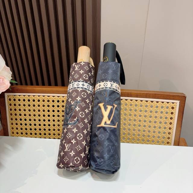 Louis Vuitton tri-fold automatic folding umbrella with new coating technology an