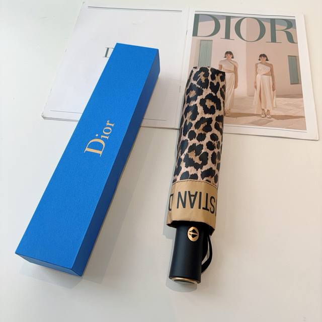 Dior tri-fold automatic folding umbrella, fashionable original OEM quality, exqu