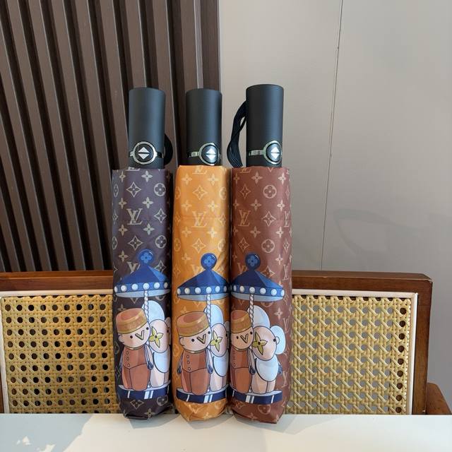 Louis Vuitton tri-fold automatic folding umbrella with new coating technology an