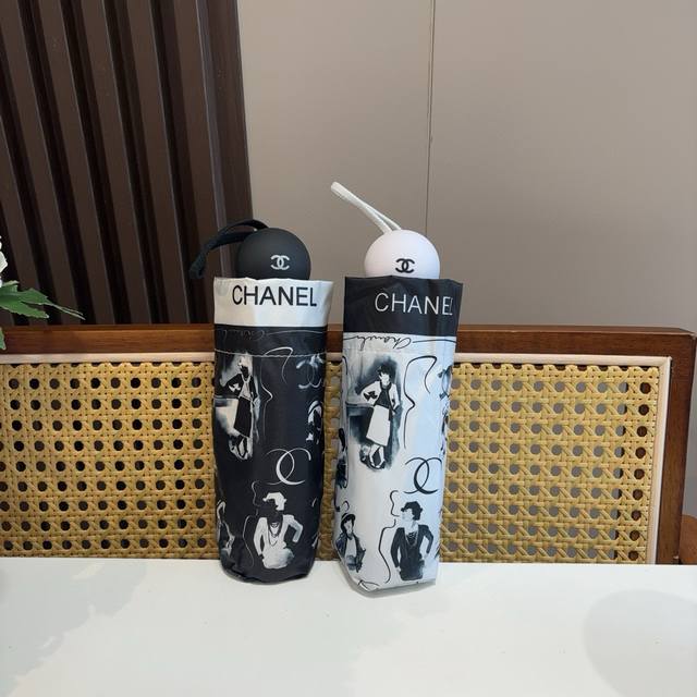 Chanel 50% folding manual umbrella made of Taiwan imported UV anti-ultraviolet u